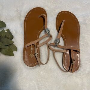 Antonio Melani Nude Pineapple Sandals